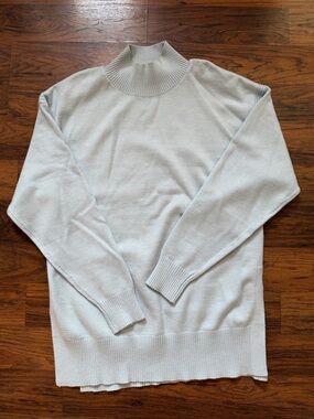 Express Light Blue Oversized Crewneck Sweater